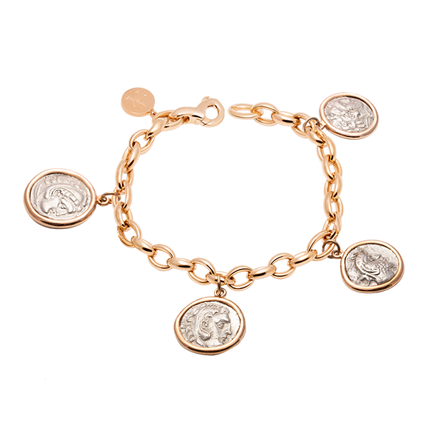 Greek Coin Bracelet Rose Gold Large